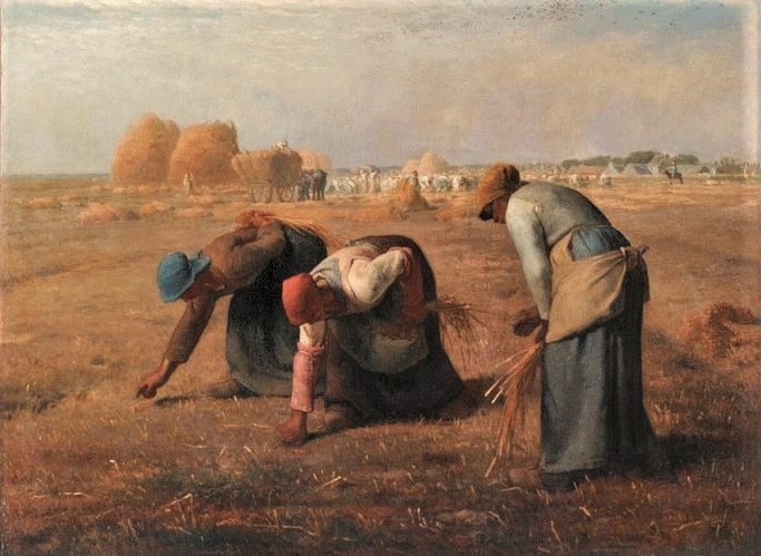 Jean-François Millet (1814-75): 1857, Gleaners, 102x83, Orsay (iRx;R231;M1) =S1857 =EU1867-474, Des Glaneuses