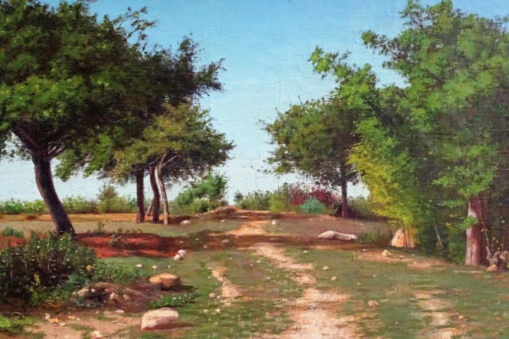 Chintreuil (1814-73): 18xx, Le Chemin sous les pommiers (Path through the apple trees; detail), 34x71, MBA Rouen (HW18;iR127;M12)