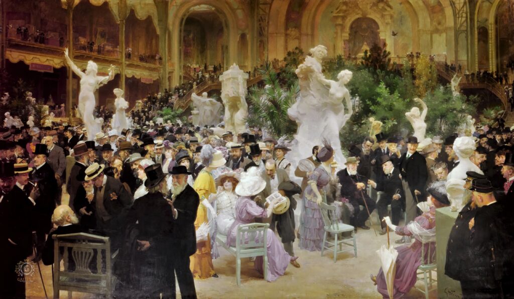 Jules Grün (1868-1938), 1911, Friday at the Salon des Artistes Français (in the Grand Palais), 362x617, MBA Rouen (iR10;iR6;iR23;M12) =SdAF1911