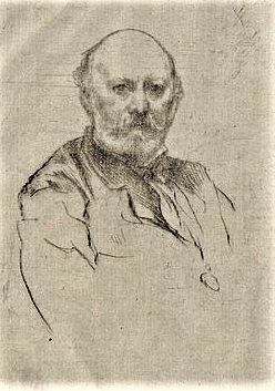 Marcellin Desboutin: 1877, Portrait of the Photographer Lochard (d), etch ps, 18x15, Metropolitan (iR6;iR1;R85XIII,no65;R158,no167;M23) =!? S1877-4392-5, Portrait de M. Lochard, gravure à la pointe sèche