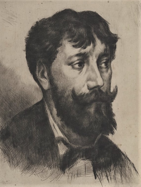 Marcellin Desboutin: 1883ca, Emile Goudeau, poète, etch, 40x32, BNF Paris (iR40,btv1b10524826k;iR1;R85V,no19;R158,no113) =!? SdAF-1883-4622, Une gravure: Portrait de M. E. Goudeau