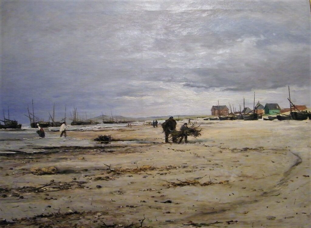 Ludovic Lepic, 2IE-1876-105, La plage de Berck =? 1877-79ca, La plage de Berck à marée basse, 60x82, MdF Berck (iR6;iR15;iR11;iR13;M202)
