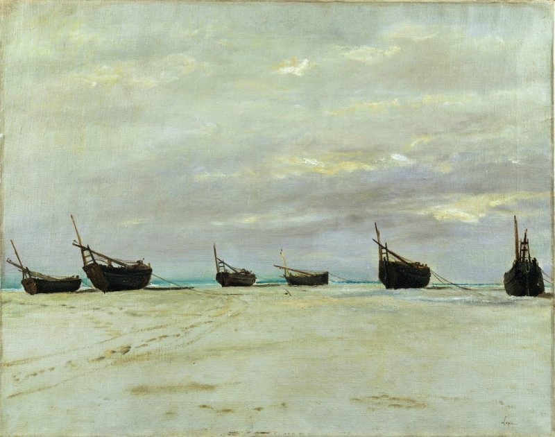 Ludovic Lepic, 2IE-1876-112, Bateaux de la plage de Berck =? 1876ca, Boats on the beach of Berck, xx, FAM San Francisco (M30;iR64;iRx;R2,p162)