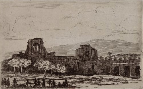 Ludovic Lepic, 2IE-1876-124, Pompeï (5 aquarelles d’après nature). Compare: 18xx, Ruines en Italie, etch, xx, BNF Paris (iR40;R2,p162;R90I,p84)