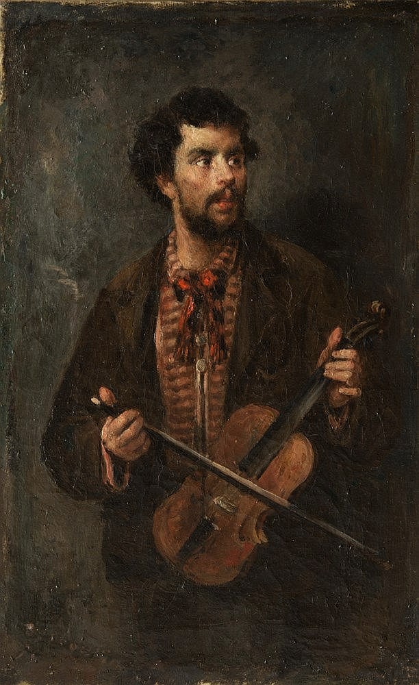 Marcellin Desboutin: 2IE-1876-64, Le violoncelliste. Compare: 1875, The violinist, 33x21, A2014/12/19 (iR17;iR210;iR10;iR13;iR39;iR37;R2,p148+161)