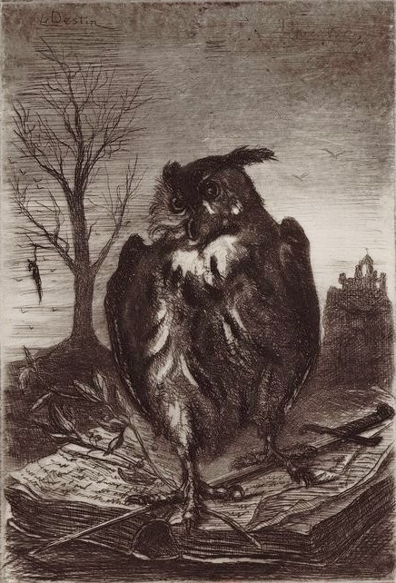 Ludovic Lepic, S1870-3714, Le Destin; dessin. Compare: 1869, Le Destin, etch, xx, BNF Paris (iR40;iR1;R85IX,p143,no2)