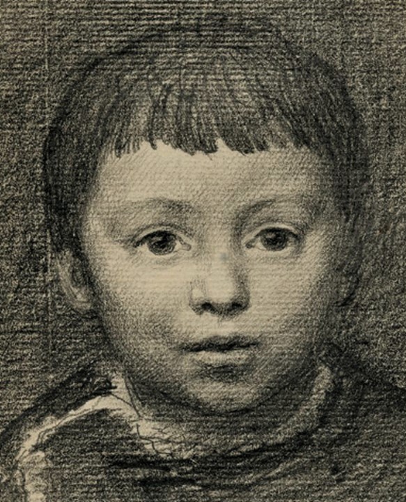 Alphonse Legros, 1869, Portrait of Lucien Legros, dr, 14x11, BM London (iR105;M147)