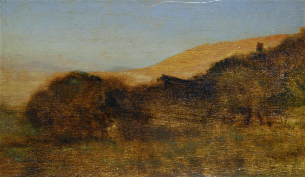 Giuseppe de Nittis, 1IE-1874-117, Campagne du Vésuve =?? 18xx, Campagna vesuviana (Vesuvian countryside), 18x32, private (iR2;R2,p122)