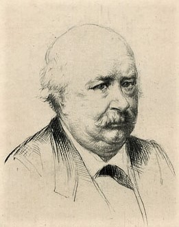 Marcellin Desboutin: 1879, Portrait de Jules Sandeau de l'Académie Française, etch ps, 12x8, A2013/06/08 (iR6;iR17;iR1;R85XIII,no133;R158,no223) =!? S1879-5637-10. Portrait de M. Jules Sandeau