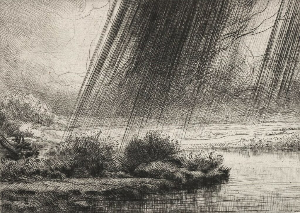 Alphonse Legros, 1889+, CR288, A Storm (L'orage), etch, 18x25, Cleveland MA (iR6;iR11;M27;iR105)
