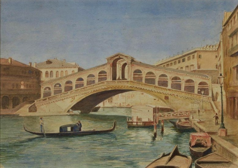 Léon-Auguste Ottin, 18xx, Sbr, View on Venise (bridge), 24x34, A2021/02/23 (iR17)