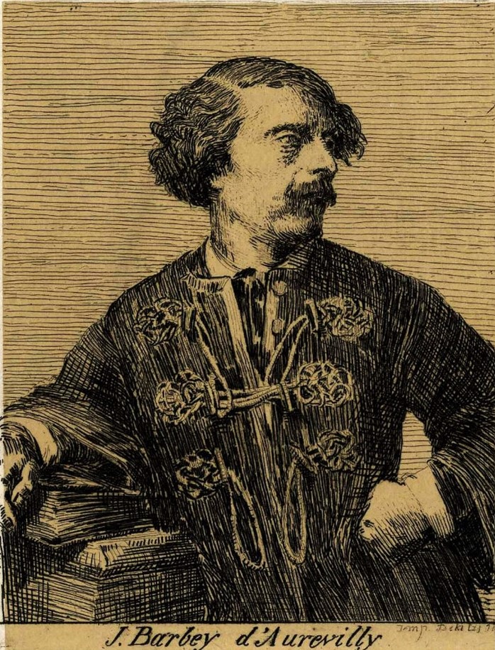 Alphonse Legros, 2IE-1876-83-6, Portrait de M. Barbey d’Aurevilly =!? 1877-, CR10, Portrait de M. J. Barbey d'Aurevilly, etch 2/2, 13x10, BM London (iR105;M147;iR40;R90II,p38+54;R90I,p105;R2,p162)