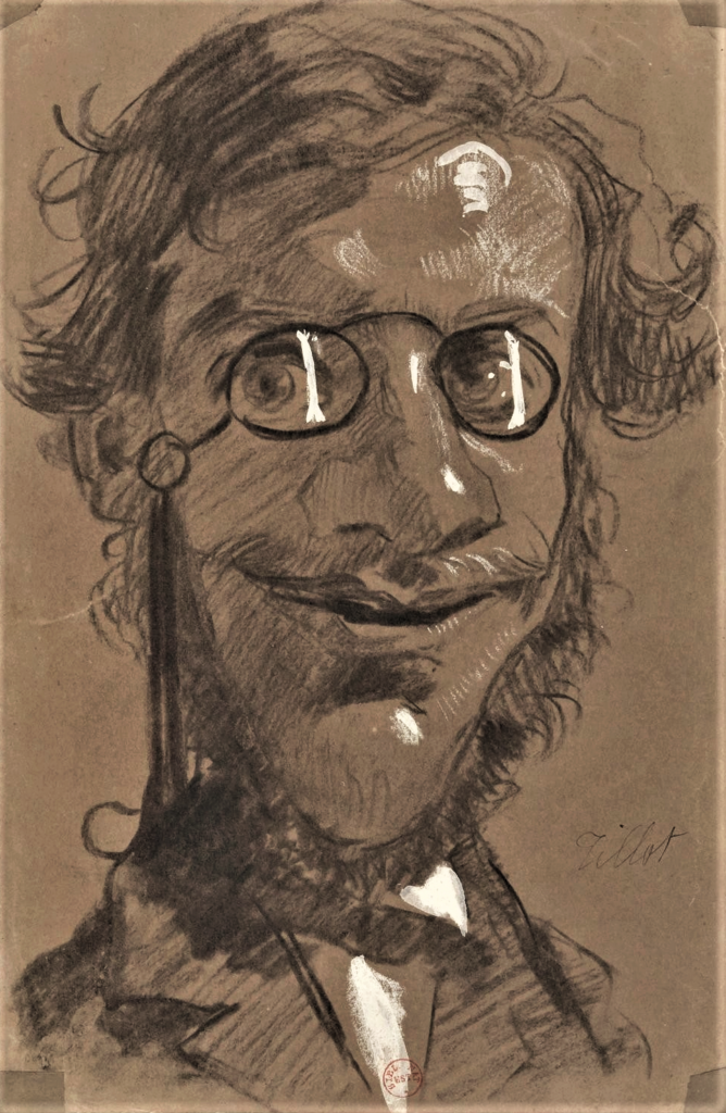 Nadar, 185?, caricature de Tillot, tête de face, dr, xx, BNF Paris (iR40) Compare: S1846-1696, Portrait de l'auteur