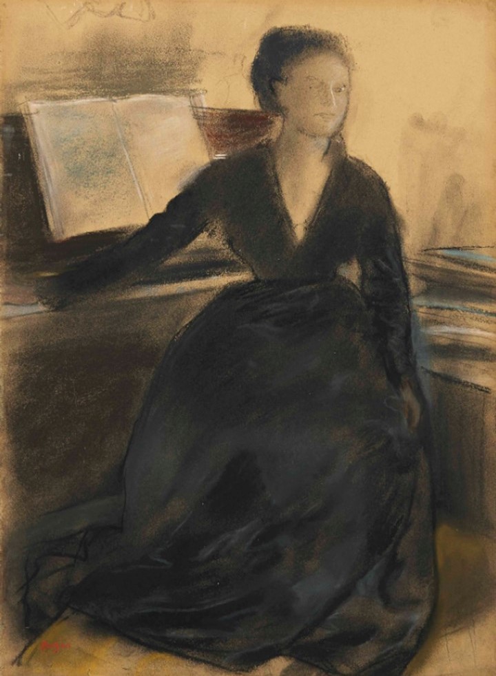 Edgar Degas, 1869, CR208, Mme Camus at the Piano, pastel, 43x32, A2017/03/23 (iR15;iR2;R2,p161;R26,no246) =?? 2IE-1876-42, Ébauche de portrait, pastel