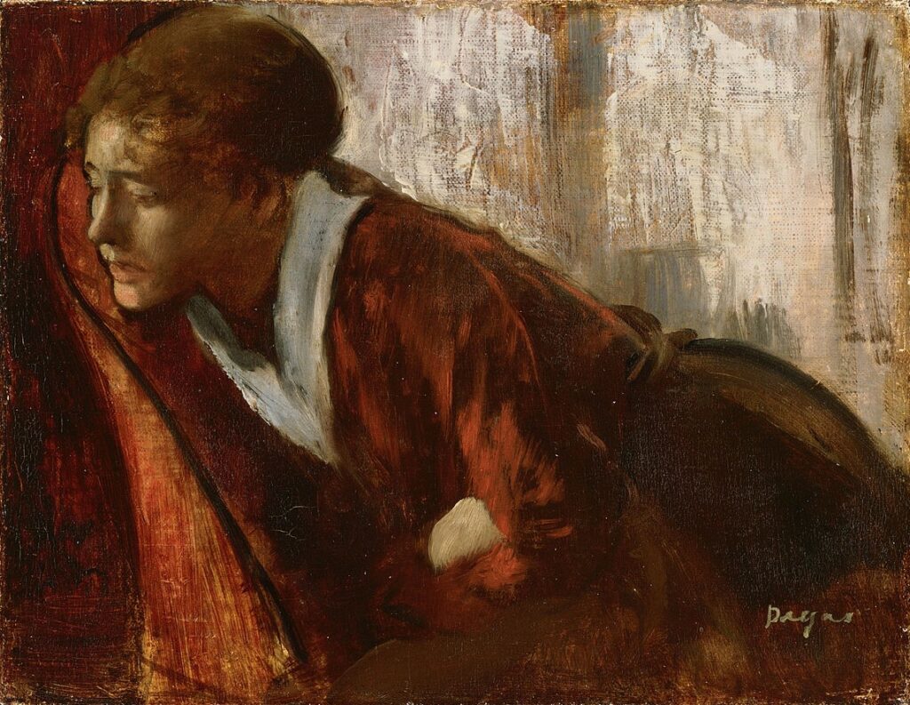 Edgar Degas: 1867-74ca, CR357, Melancholy, 19x25, Phillips Washington (iR10;iR6;iR8;aR23;R90II,p35+49;R90I,p86+290;M29) =? 2IE-1876-43, Portrait, le soir =EU-C-1900 =former Viau collection