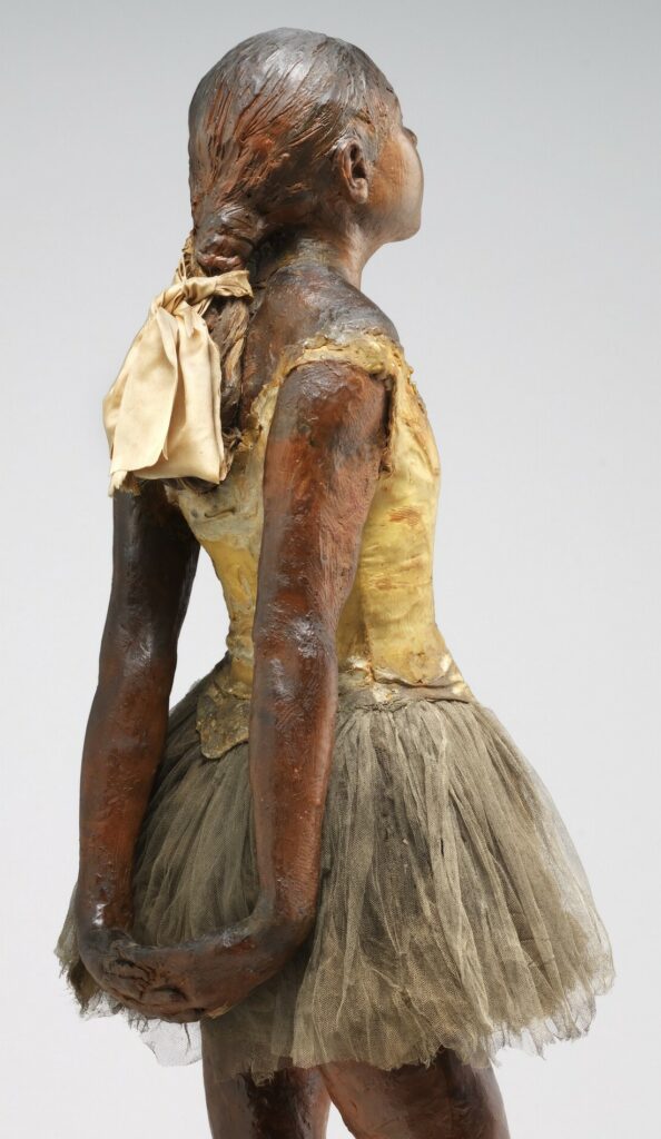 Edgar Degas, 1879-81, Little Dancer aged fourteen (detail), wax and mixed techniques, 98x35, NGA Washington (M21;iR2;;R2,p336+361+311;R90II,p180+190+147/8;R90I,p344+283;R26,p160) Not exhibited as 5IE-1880-34. =6IE-1881-12, Petite danseuse de quatorze ans (statuette en cire).