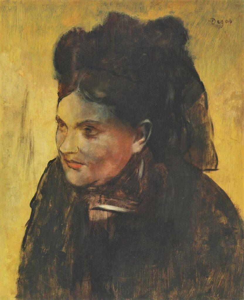 Edgar Degas, 1876-80, CR415, Portrait of a woman, 46x38, NGV Melbourne (iR10;R26,no443;R2,p311;M122) =?? 5IE-1880-37, Portrait (Maybe not exhibited)