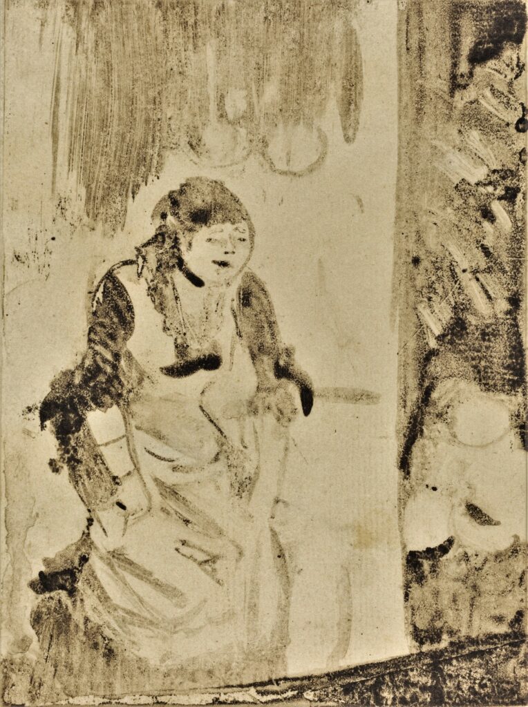 Edgar Degas, 1877-78ca, Mlle Bécat, monotype, 16x12, NGA Washington (M21;R90I,p340+362) =?? 6IE-1881-19+hc4-2, Esquisses noire