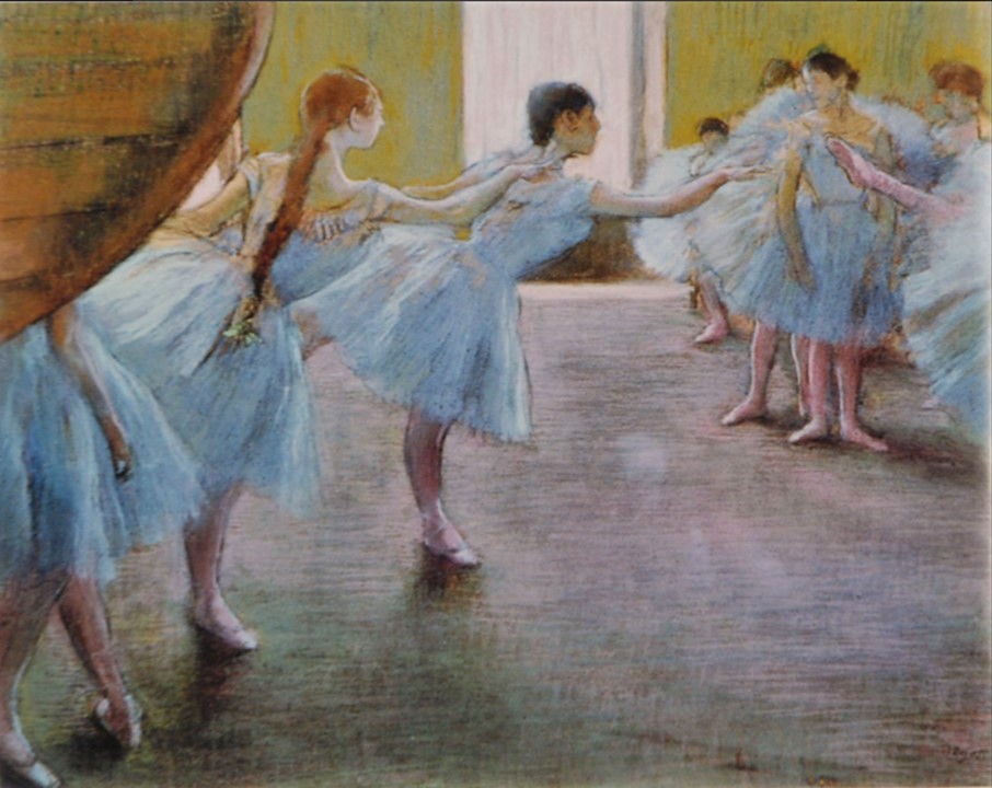 Edgar Degas, 1875-81ca, CR654, The dance lesson, pastel, 48x63, private (iR377;R26,no770;R114,no654;R2,p204;R90I,p181) =Viau sale 1901/03/04-108 =?? =?? 3IE-1877-48, Classe de danse