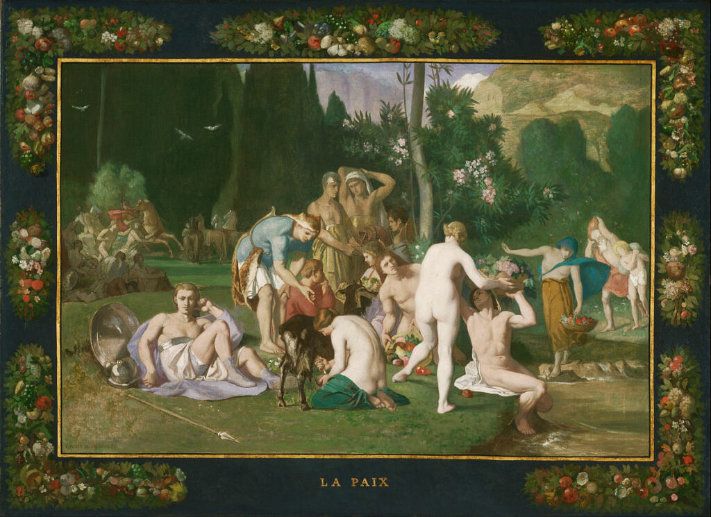 Pierre Puvis de Chavannes (1824-98): 1867, La Paix, 109x149, Philadelphia MA (iR6;R231=iR19;M28) =EU1867-526, La Paix (3rd class medal)