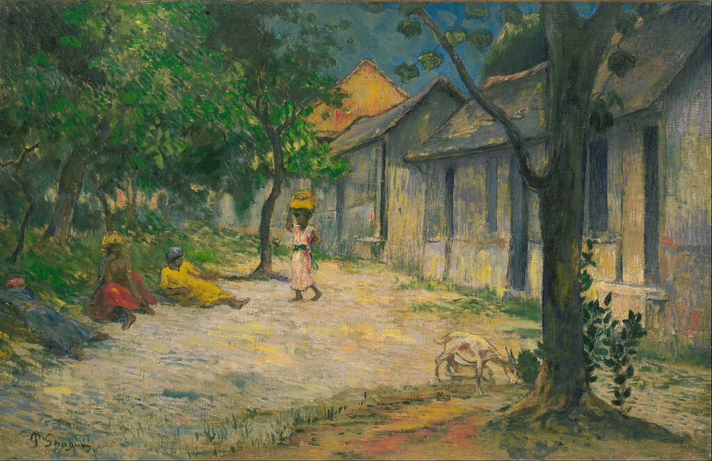 Charles Laval: 1887, Femmes et Chevre dans le village, 46x71, IM Jerusalem (iR6;M130) signed Gauguin (R128,no219)