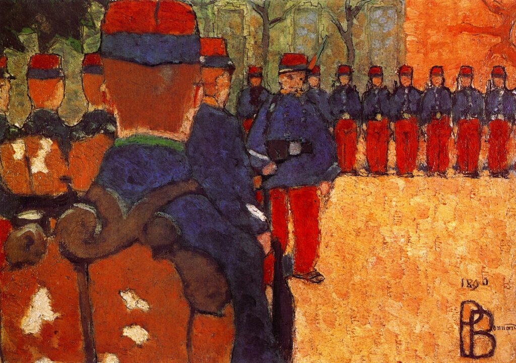 Pierre Bonnard (1867-1947): 1890, SDbr, The Parade Ground, 23x31, private (iR6;iR2)