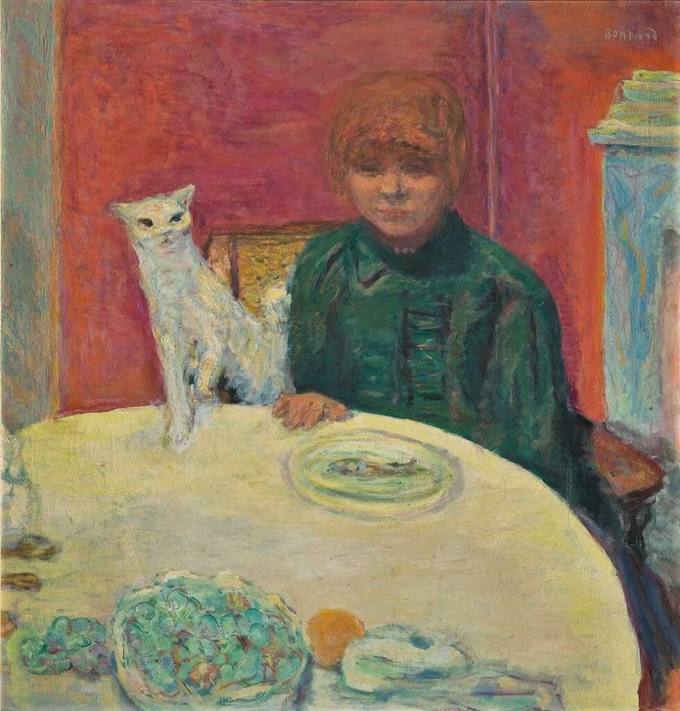 Pierre Bonnard (1867-1947): 1912ca, CR684, Woman with Cat, 78x77, Orsay (iRx;iR23;R107,no684;M1)