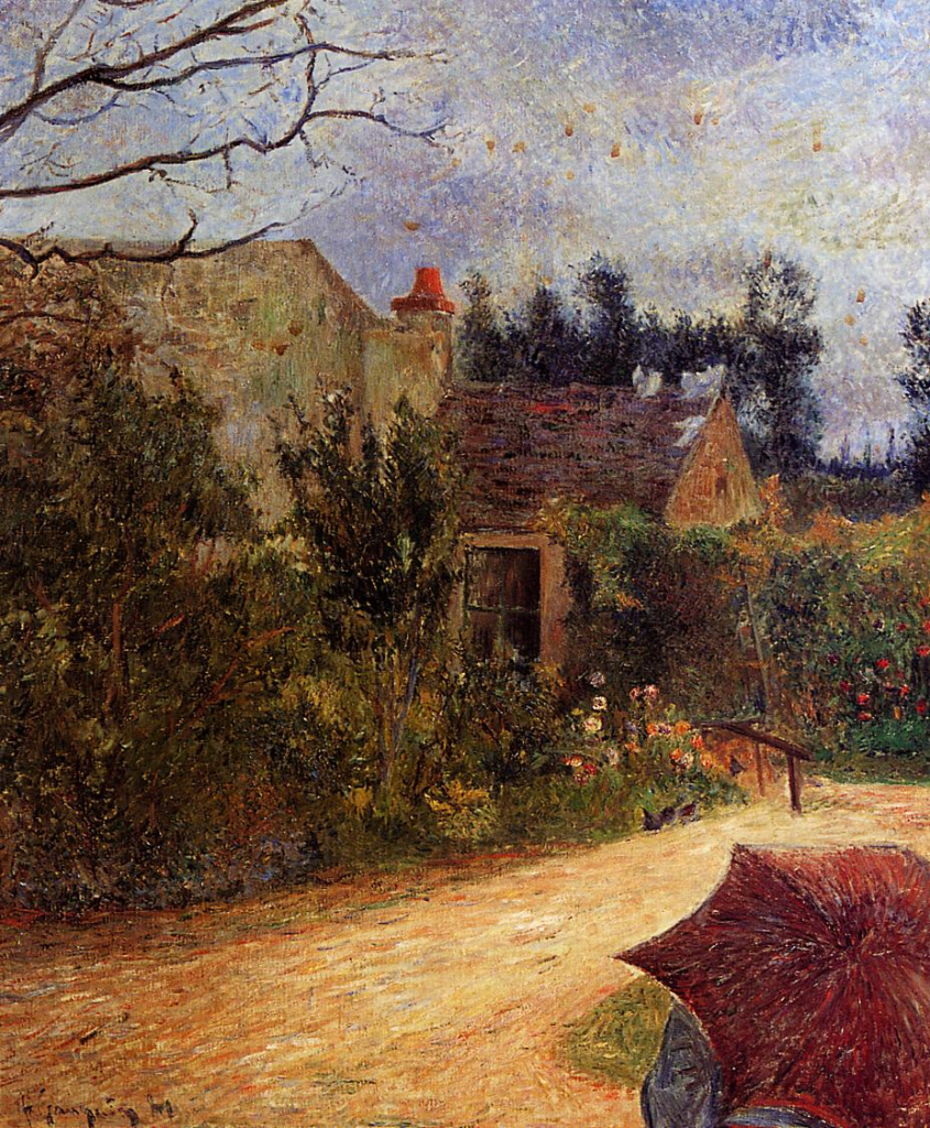 Paul Gauguin: 7IE-1882-20, Un morceau du jardin =? 1881, CR82, SDbl, Pissarro's Garden, Quai du Pothuis, Pontoise, 65x54, private (iR2;iR59;R181,no82;R128,no58;R2,p394;R90I,p202+217)