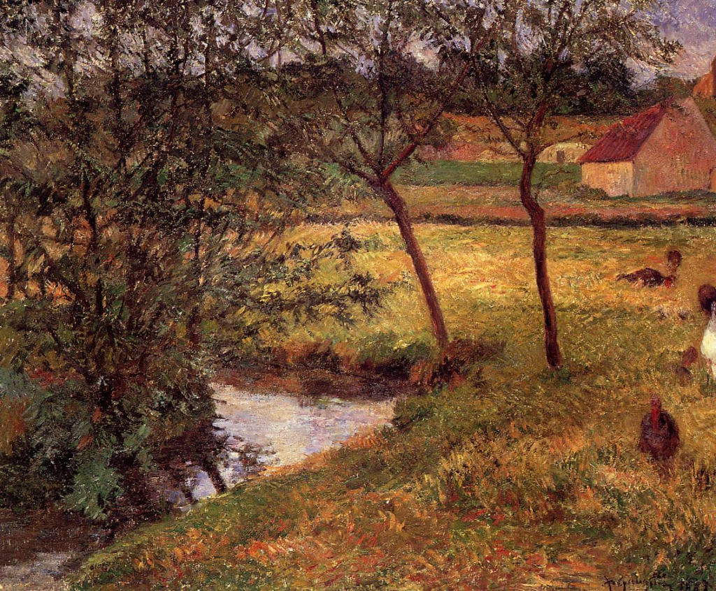Paul Gauguin: 8IE-1886-46, Les saules = 1883, CR100, SDbr, Stream, Osny, 55x65, private (iR2;R90I,p432;R181,no100;R128,no89;R90II,p243+261)
