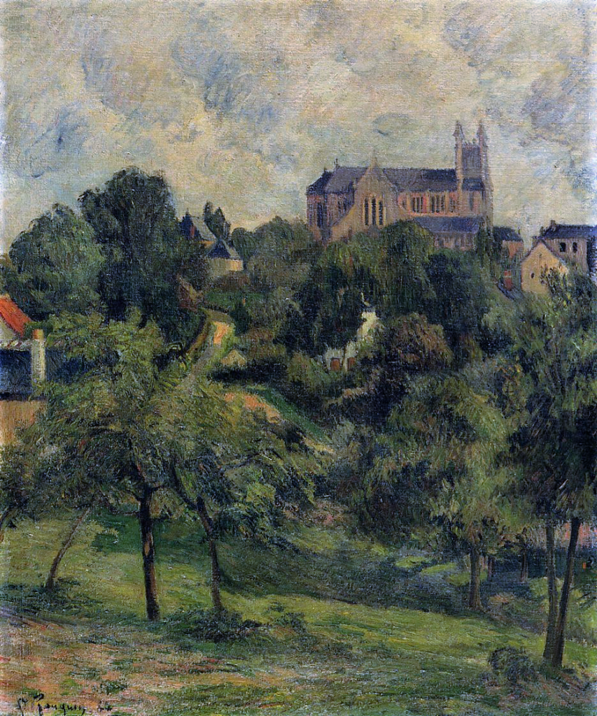 Paul Gauguin: 8IE-1886-50, L’église = 1884, CR130, SDbl, Notre-Dame-des-Agnes, Rouen, 73x60, private (iR2;R90I,p447;R181,no130;R128,no102;R2,p444;R90II,p243+261)