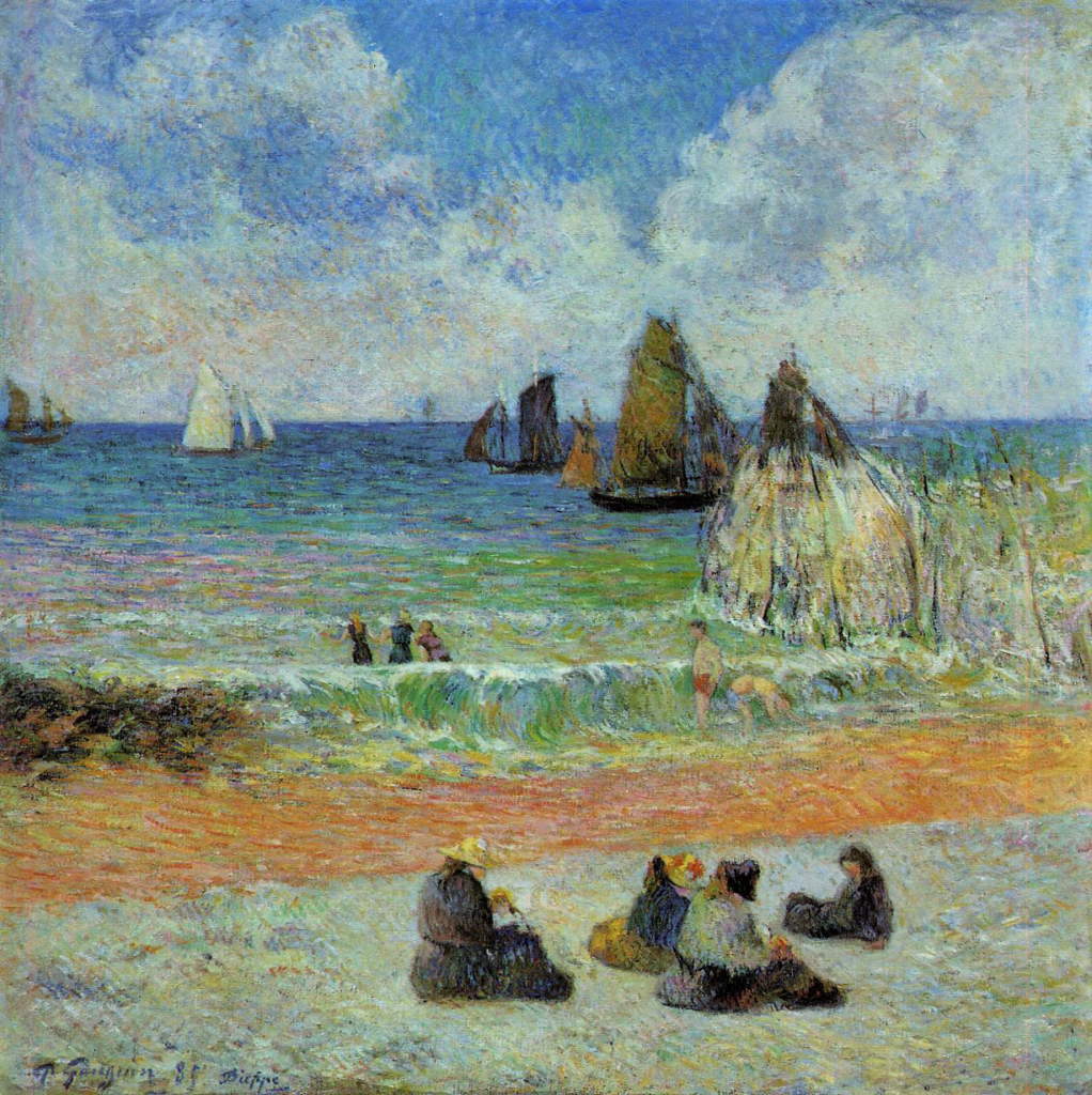 Paul Gauguin: 8IE-1886-53, Les baigneuses =1885, CR178, SDbl, (Bathing) Beach Dieppe, 72x72, NCG Copenhagen (iR2;iR11;R181,no178;R128,no166;R90I,p428+442;M90)
