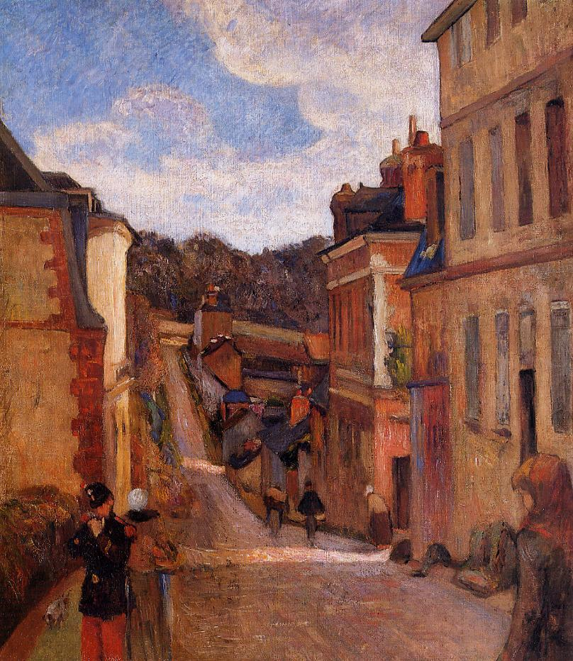 Paul Gauguin: 8IE-1886-55, Route de Rouen =?? 1884, CR115, Rue Jouvenet, Rouen, 55x50, MNTB Madrid (iR2;R31,no19;R181,no115;R128,no127;R2,p444;M100)