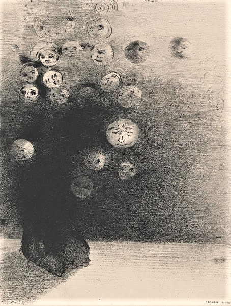 Odilon Redon: 1887, N'y a-t-il pas un monde invisible... (Les ballons), litho (Le Juré), 44x32, VGM Amsterdam (M73;R182,no1101+IV,p330;Mellerio 79) =? 4XX-1887-4, N'y a-t-il pas un monde invisible?; =? retrospective 1926-228