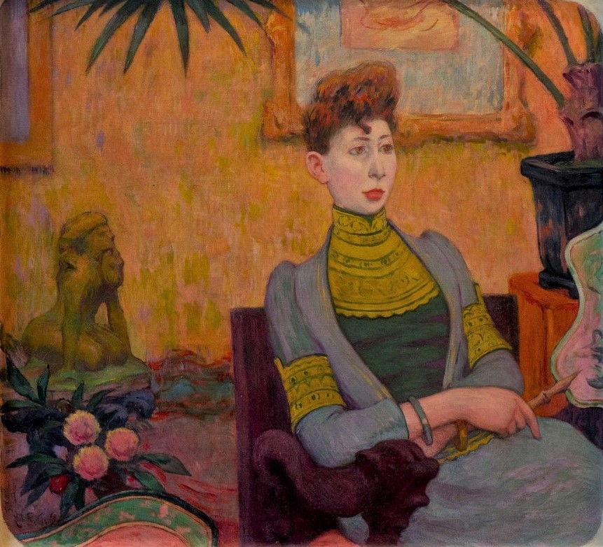 Émile Schuffenecker: 1890, Portrait Mme Champsaur (=Jeanne Marie Chazotte), 68x76, MBA Pont-Aven (iR10;iR94;iR6;R54,no182;M216)