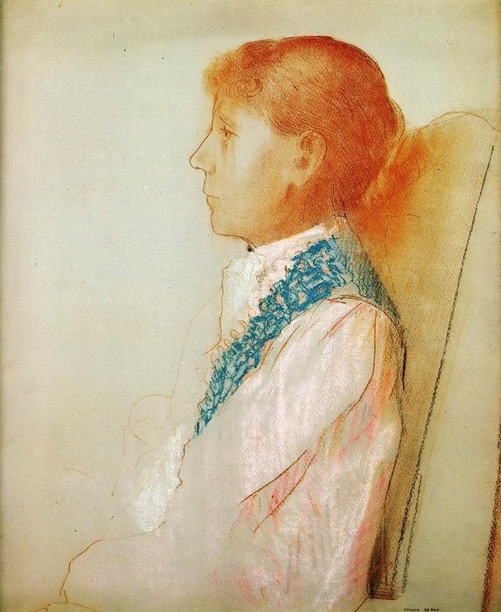 Odilon Redon: 18xx, CR25, Portrait of Mme Camille Redon, pastel+dr, 55x45, DAG Louvre (iR2;M5a;R182,no25)