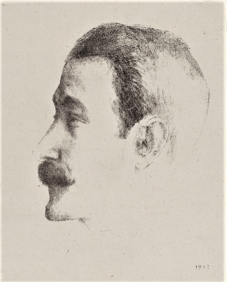 Odilon Redon: 1903, CR54, Ricardo Viñes, litho, 14x11, AI Chicago (M20;iR10;R182,no54+IV,p333) =2SdA-1904-14, Portrait de M. V.