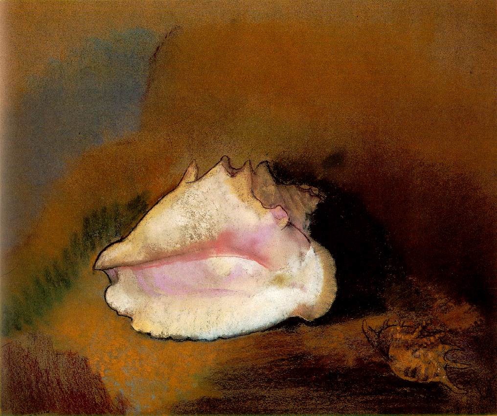 Odilon Redon: 1912, CR1383, La coquille (The seashell), pastel, 52x58, Orsay (iR6;iR10;R182IV,p340-347;M1;M5a) =retrospectives 1920-95 + 1923-72 + 1926-149