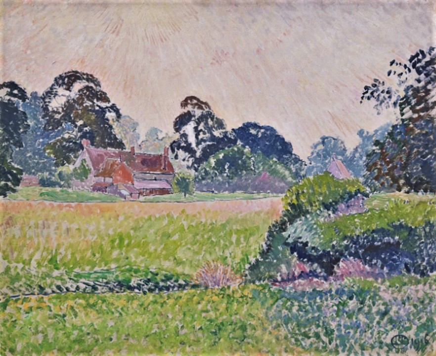 Lucien Pissarro: 1916, CR246, SDbr, Sunset Sketch, Sedgehill, 54x65, A2015/11/17 (iR14;CR125,no246) =1MG-1920-167