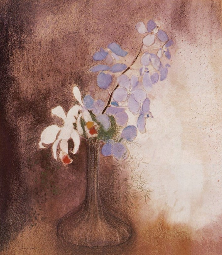 Odilon Redon: 1xxx, CR1563, Orchidées, pastel, 65x55, private (R182III,p137+no1563) =retrospectives 1923-87 + 1926-99