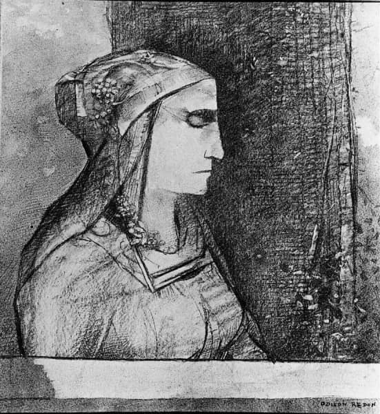 Odilon Redon: 8IE-1886-134, La Veuve =!? 1875ca, CR247, Head of a woman (Femme de profil), fusain, 36x33, KMM Otterlo (M72;R182,no247+IV,p330)