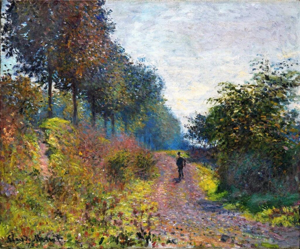 Claude Monet: 1873, CR288, The Sheltered Path, 54x65, Philadelphia MA (iR51;R22IV,p1018+CR288;M28) 1873/12 bought by Durand-Ruel =Périgueux 1898 =London 1901 =Vienne1913-26