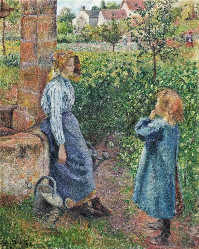 Camille Pissarro: CCP688, 1882, Woman and child at a well, 82x66, AI Chicago (iR10;M20;R116,no688) Purchased by Durand-Ruel 1882/08/05 =Tours-1882-684 =solo-1883-10