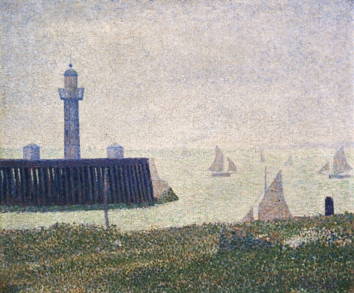Georges Seurat: 1886, DR163 PC171, Bout de la jetée à Honfleur (Harbour Entrance at Honfleur), 46x55, KMM Otterlo (iR2;iR6;R183,no171,R207,p125;M72) =!? 3SdI-1887-445 =RB1900-26