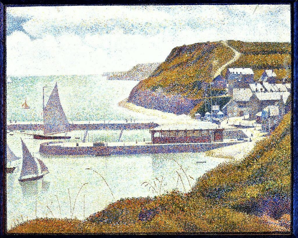 Georges Seurat: 1888, DR188, Port-en-Bessin, The outer harbour, high tide, 65x81, Orsay (iR2;iR6;R183,no188;R207,p129;M1) =6XX-1889-6 =6SdI-1890-730 =9XX-1892-12 =8SdI-1892-1100 RB1900-30