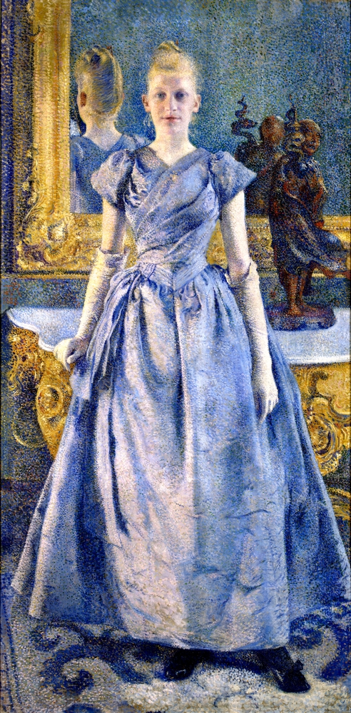 Théo van Rysselberghe (1862-1926): 1888, Portrait of Mlle Alice Sèthe (later Mme Paul du Bois), 194x96, MdMD Saint-Germain-en-Laye (M214;iR10;R68,p117+111;R229,p1522) =6XX-1889 =6SdI-1890-782, Portrait de Mme D.B.