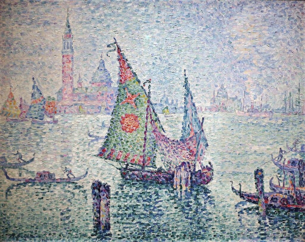 Paul Signac: 1904, CR414, La voile verte (Venise), 65x81, Orsay (iR10;iR6;R106,no414;M1) =15LE-1908-185