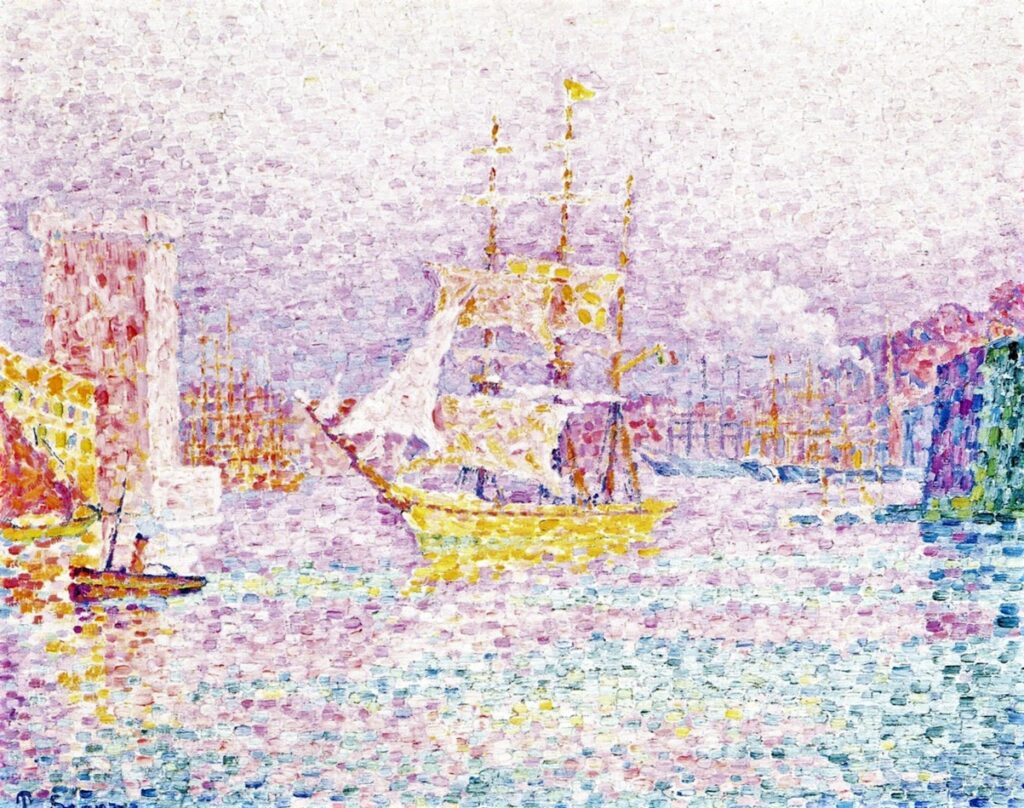 Paul Signac: 1906-07, CR442, Sortie de port de Marseilles, 46x55, Hermitage (iRx;R106,no442;M95) =23SdI-1907-4539