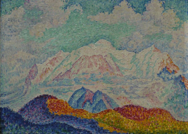 Paul Signac: 1920, CR544, Le Mont Blanc (orangé rose), 75x100, NCG Copenhagen (iR10;iR94;M90;R106,no544) =32SdI-1921-3209 =BJ1923-17