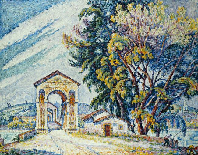 Paul Signac: 1926-27, CR575, Le Pont de Bourg-Saint-Andéol, 73x92, private (iR10;iR108;iR401;R106,no575) =38SdI-1927-3398 =BJ1930-44