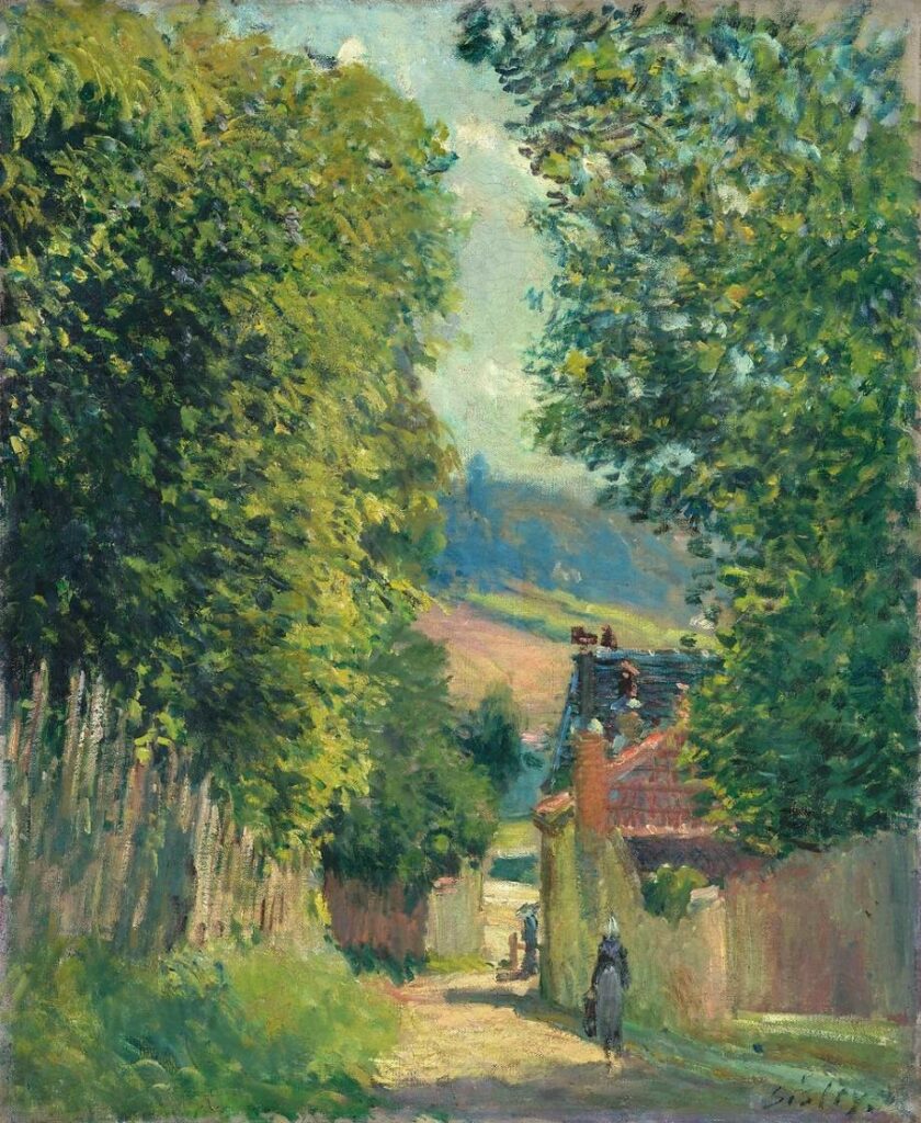 Alfred Sisley: 1876ca, CR221, Une rue à Louveciennes, 56x46, Orsay (iR10;iR108;iR6;R38;R129,no221;M1) Caillebotte bequest